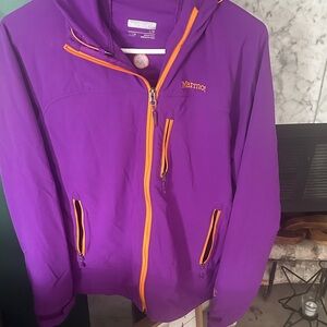 Marmot Vibrant Purple Jacket with Bold Orange Trim